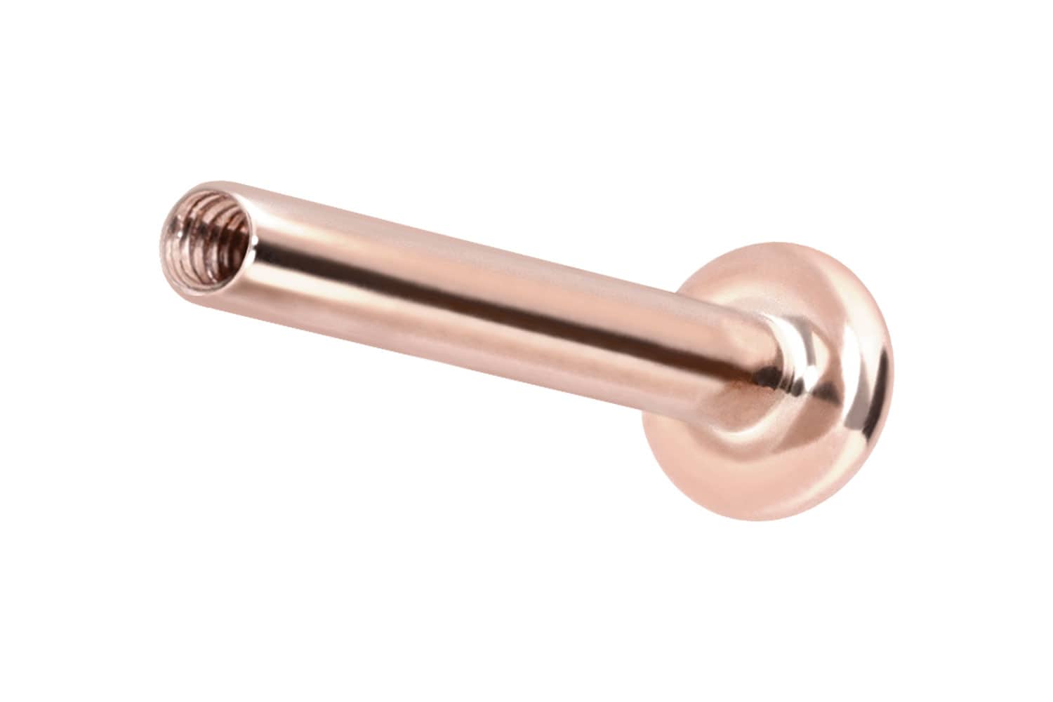 14/18 Karat Gold Labret Piercing mit Innengewinde ohne Aufsatz